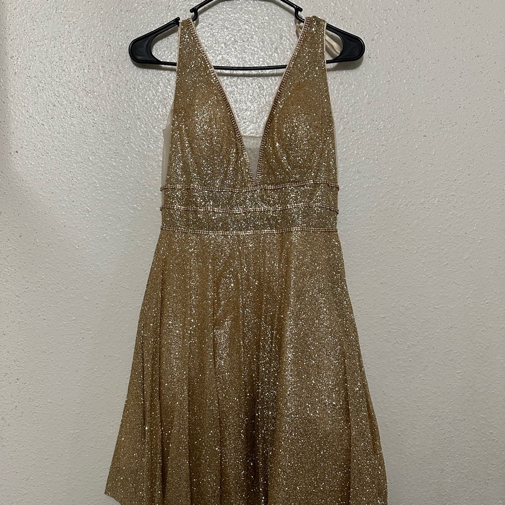 Elegant Gold Glitter Dress